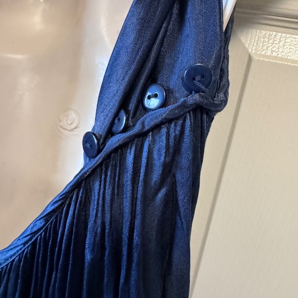 GREEK ARCHAIC KORI OVERSIZE NAVY VISCOSE MAXI DRESS - Picture 7 of 12